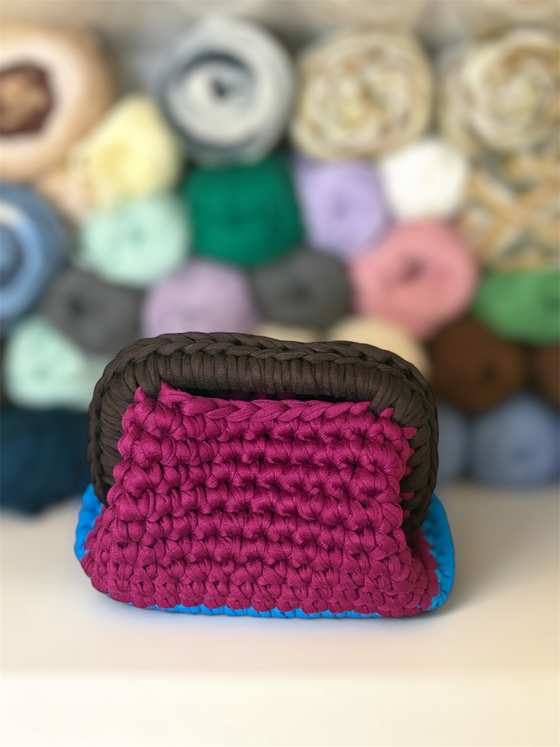 Clutch (colour block) — handmade crochet sale in the UAE