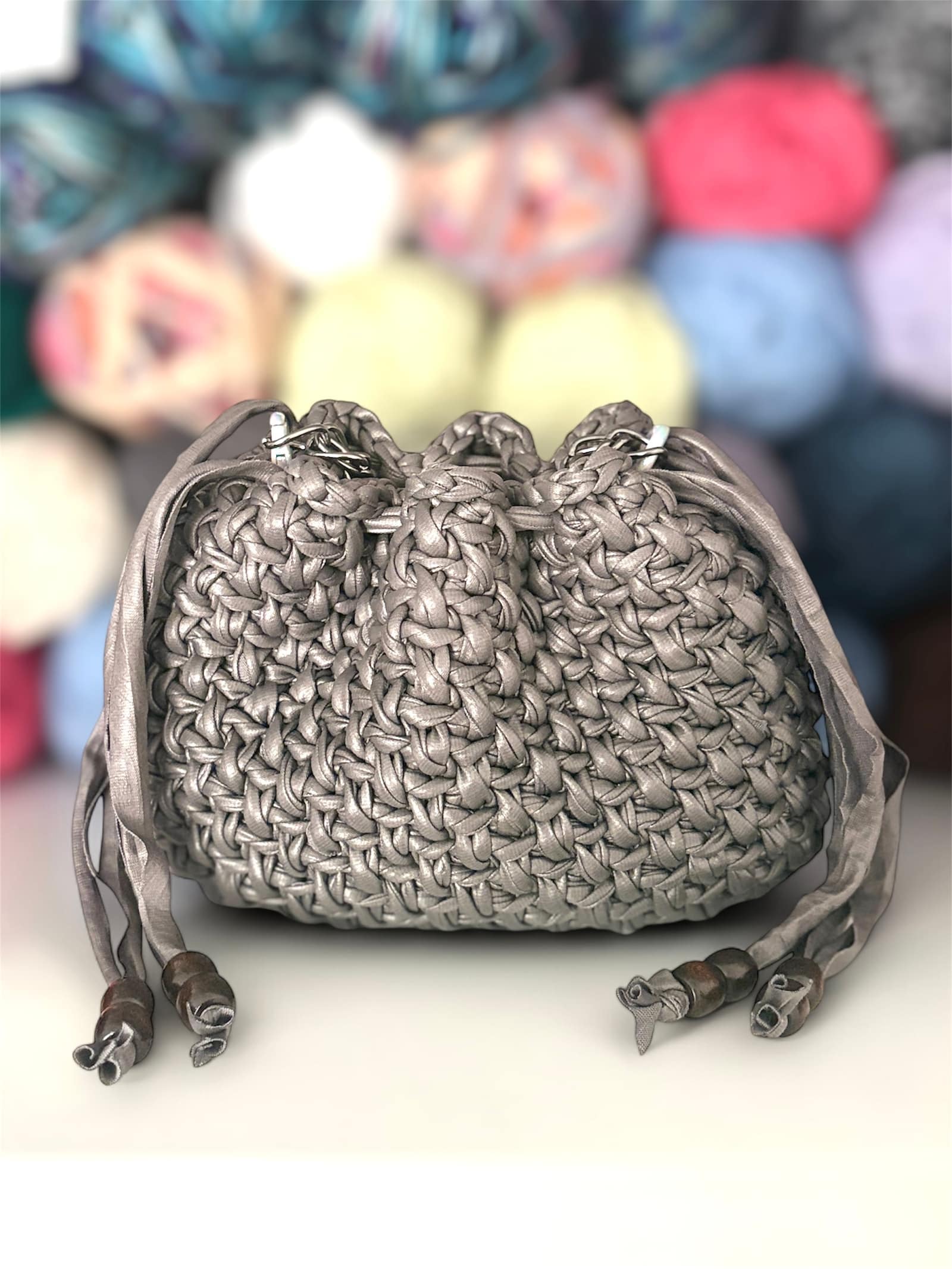 Yasmine (grey) — handmade crochet bags in the UAE