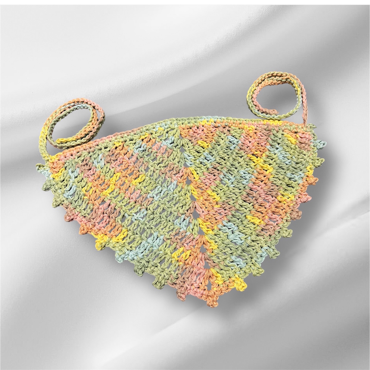 Picot Bandana (buttercream) — handmade crochet accessories in the UAE